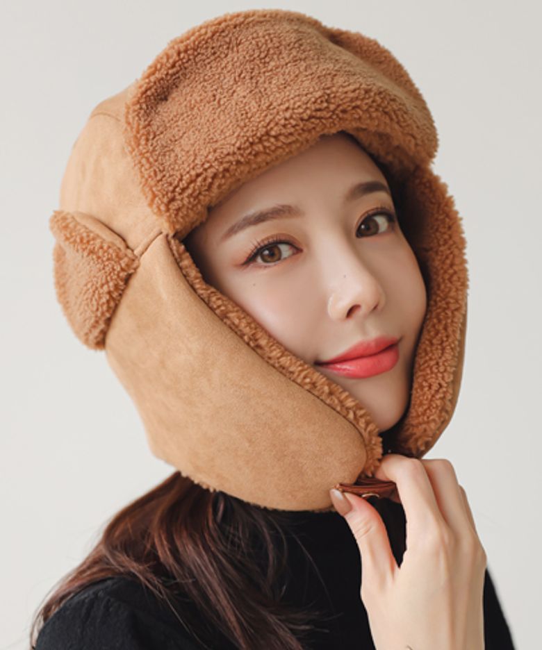 남여공용 양털 귀달이 트루퍼햇 브라운