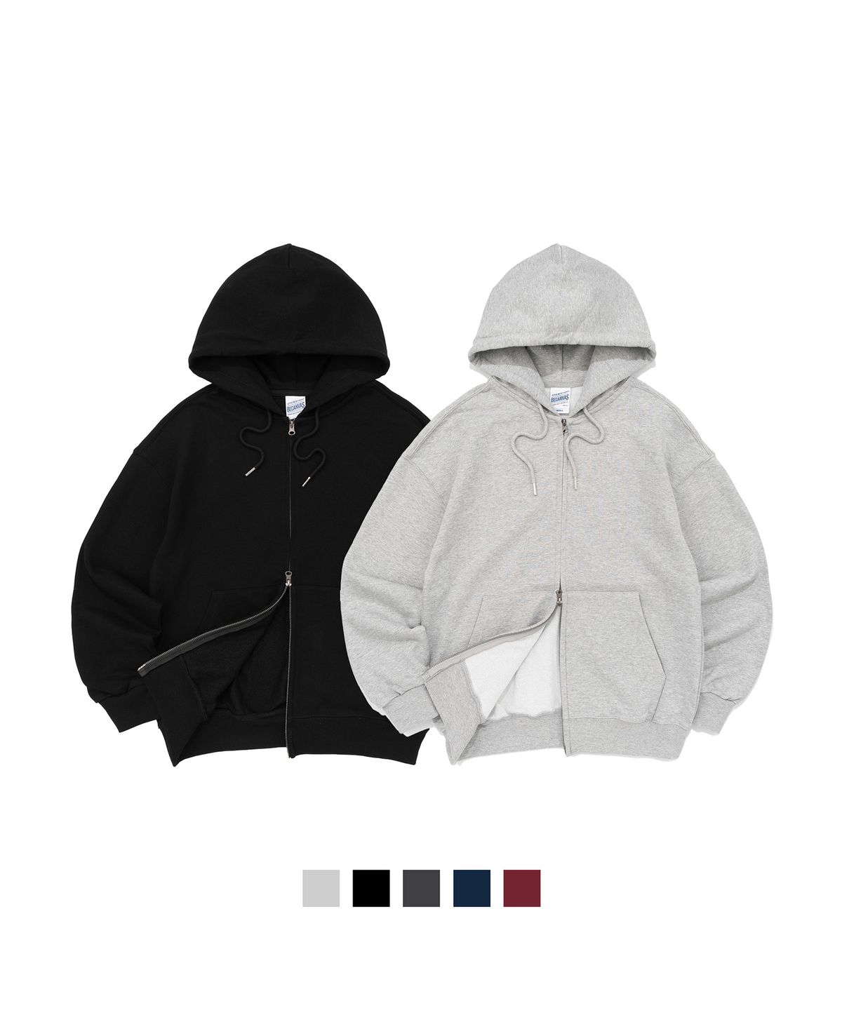 비캔버스(BECANVAS) [2PACK] BECANVAS OVERFIT 2WAY HOOD ZIP-UP - 5COLOR
