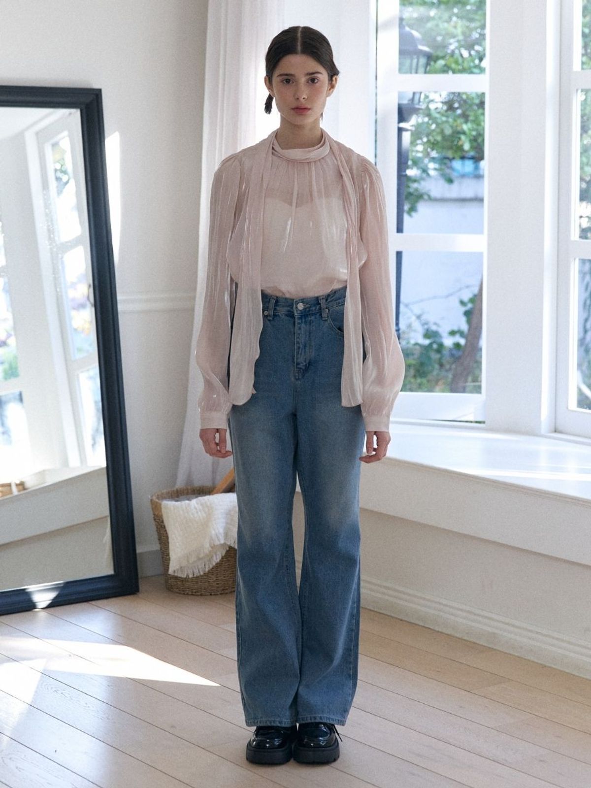 패브릭서울(FABRICSEOUL) semi loose bootscut denim pants_blue