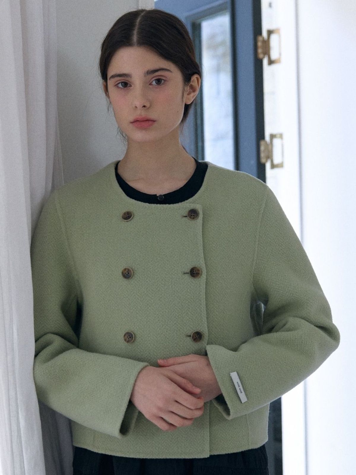 패브릭서울(FABRICSEOUL) classic button handmade jacket_mint