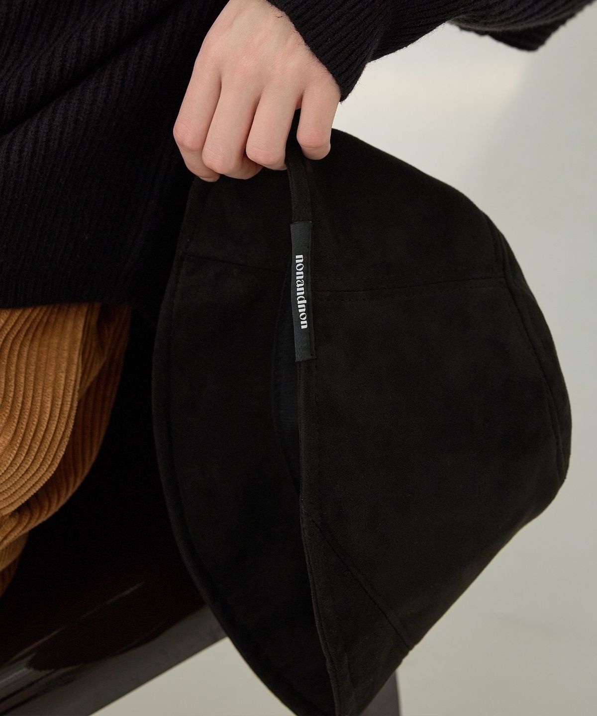 논앤논(NON AND NON) FELT SUEDE BUCKET HAT_NFAC4156 (BLACK)