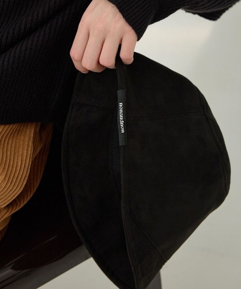 FELT SUEDE BUCKET HAT_NFAC4156 (BLACK)