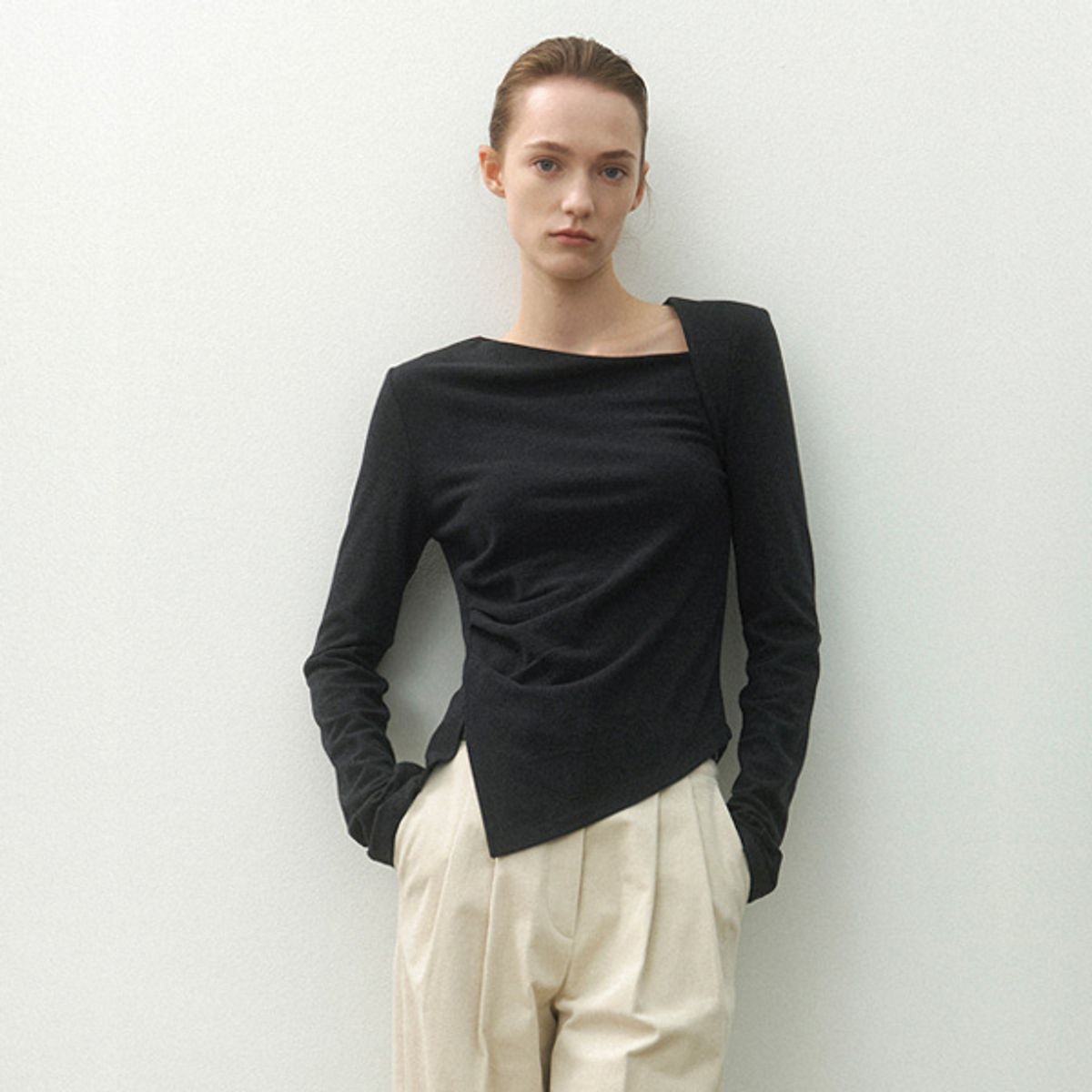 아틀리에 나인(ATELIER NAIN) ASH OBLIQUE LINE TEE(T-6949)