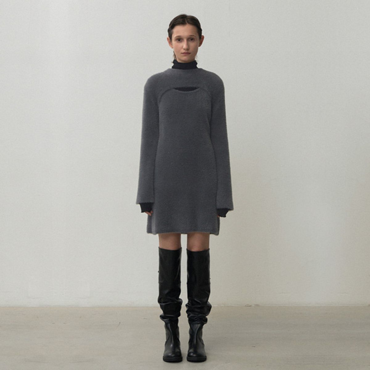 아틀리에 나인(ATELIER NAIN) FAKE ANGORA KNIT DRESS(OP-6239)