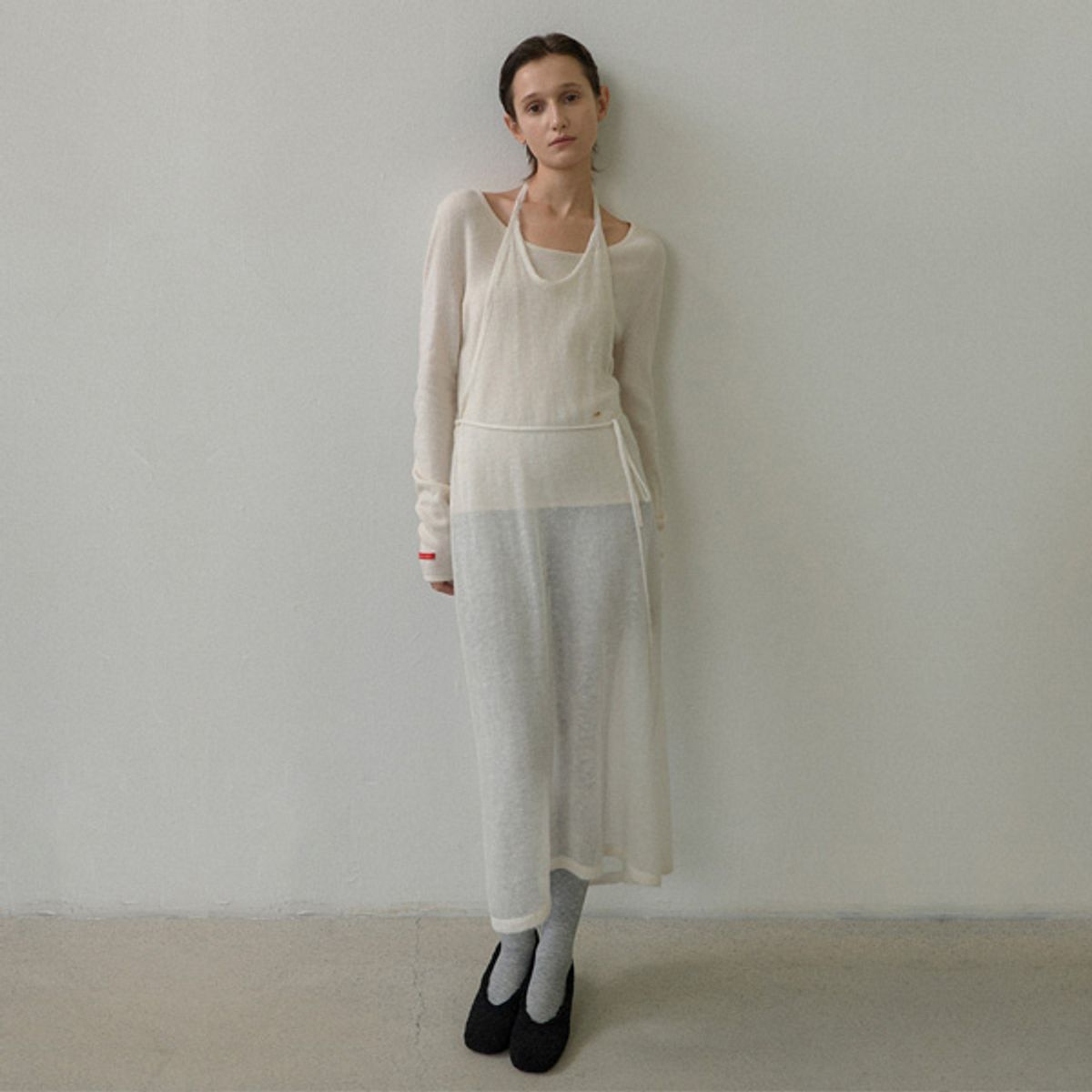 아틀리에 나인(ATELIER NAIN) MABELLA WOOL HAIRY LAYERED DRESS(OP-6234)