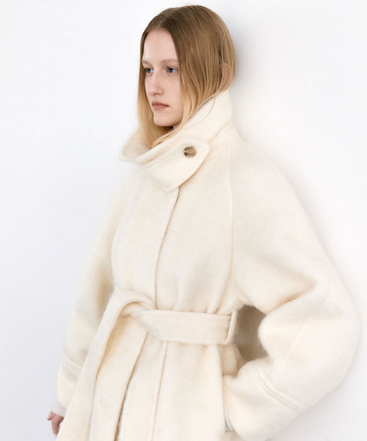 아틀리에 나인(ATELIER NAIN) HAIRY WOOL BELTED HALF COAT S(CT-1450)
