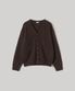 Moss Stitch V-Neck Cardigan (Brown)