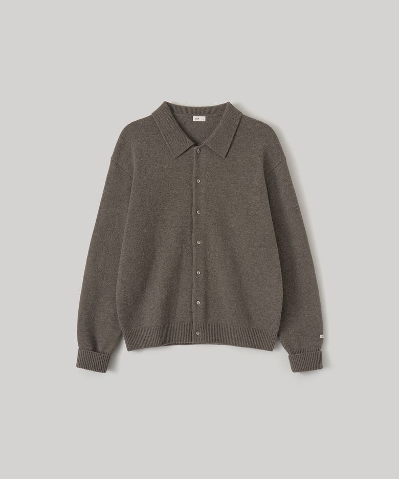 Scape Polo Wool Cardigan (Mole)