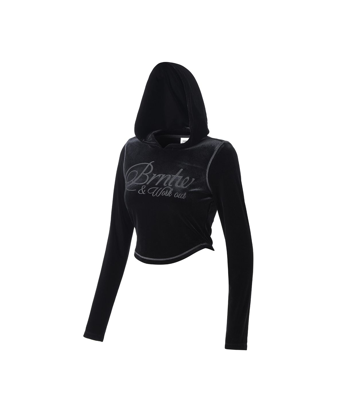 본투윈(BORN TO WIN) VELOUR SLIM FIT HOODIE [BLACK]