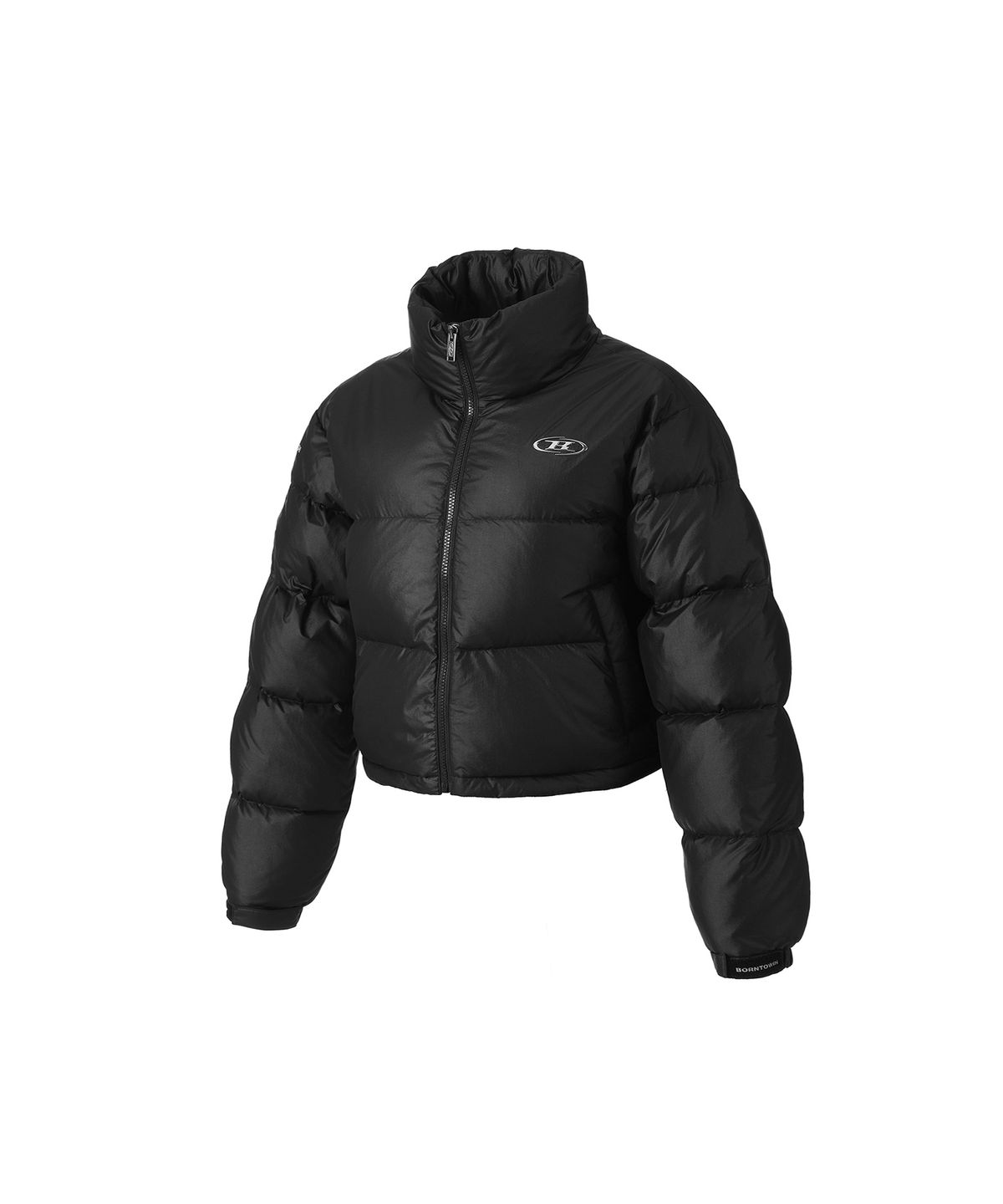본투윈(BORN TO WIN) BIG SYMBOL PUFFER CROP DOWN [BLACK]