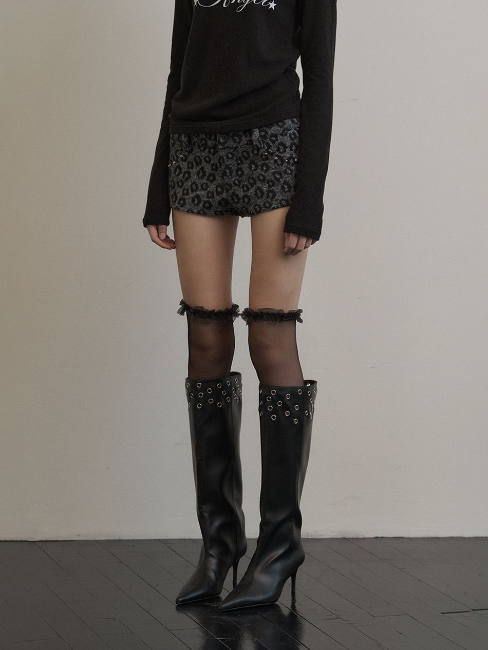 パンツ SETUPEXE LEOPARD SHORT PANTS / CHARCOAL MUSINSA公式