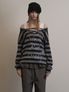 STRIPE V-NECK MTM / BLACK