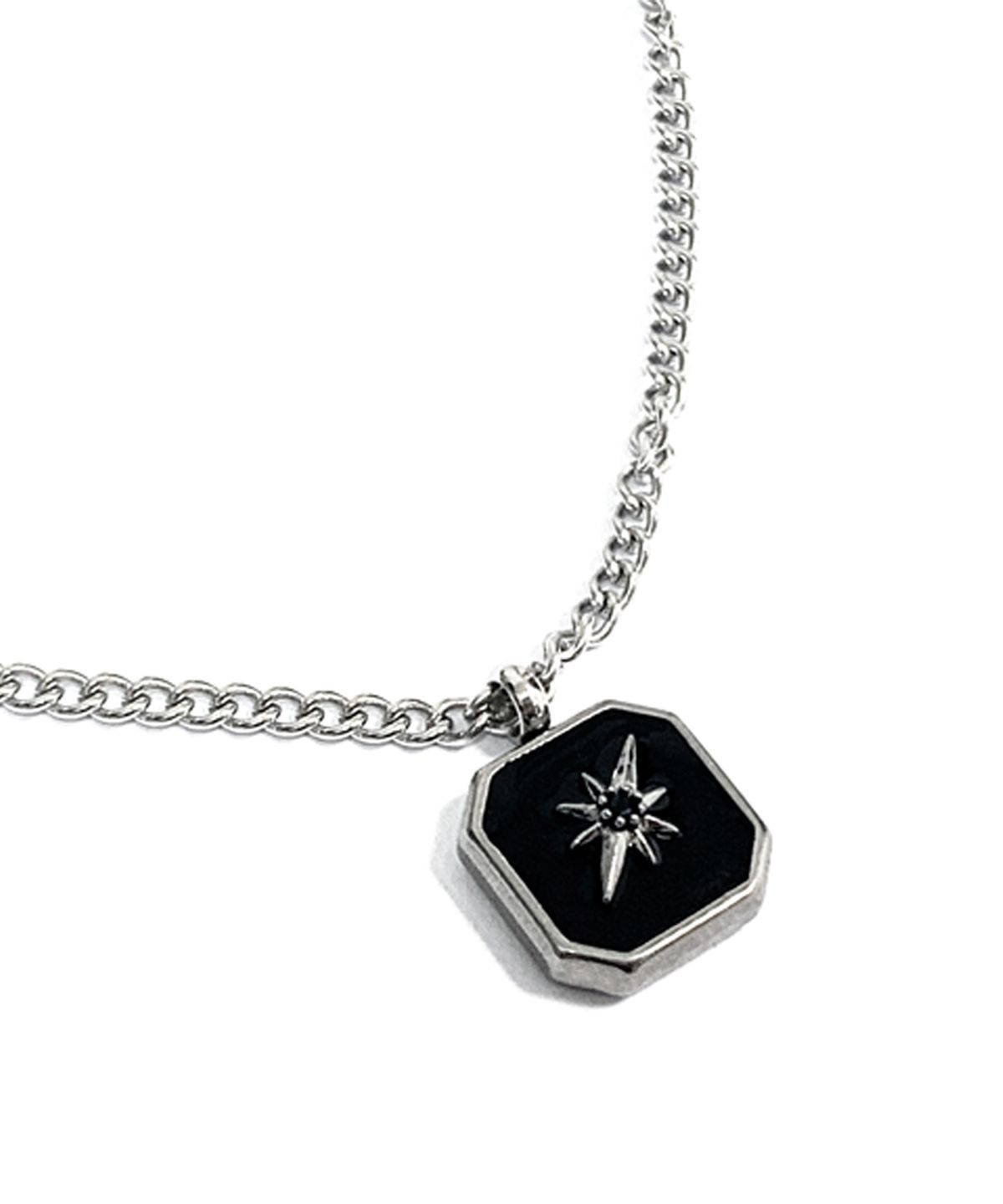 라드픽션(RAD FICTION) KURK WESTERN ORNAMENT PENDANT NECKLACE / SILVER&BLACK