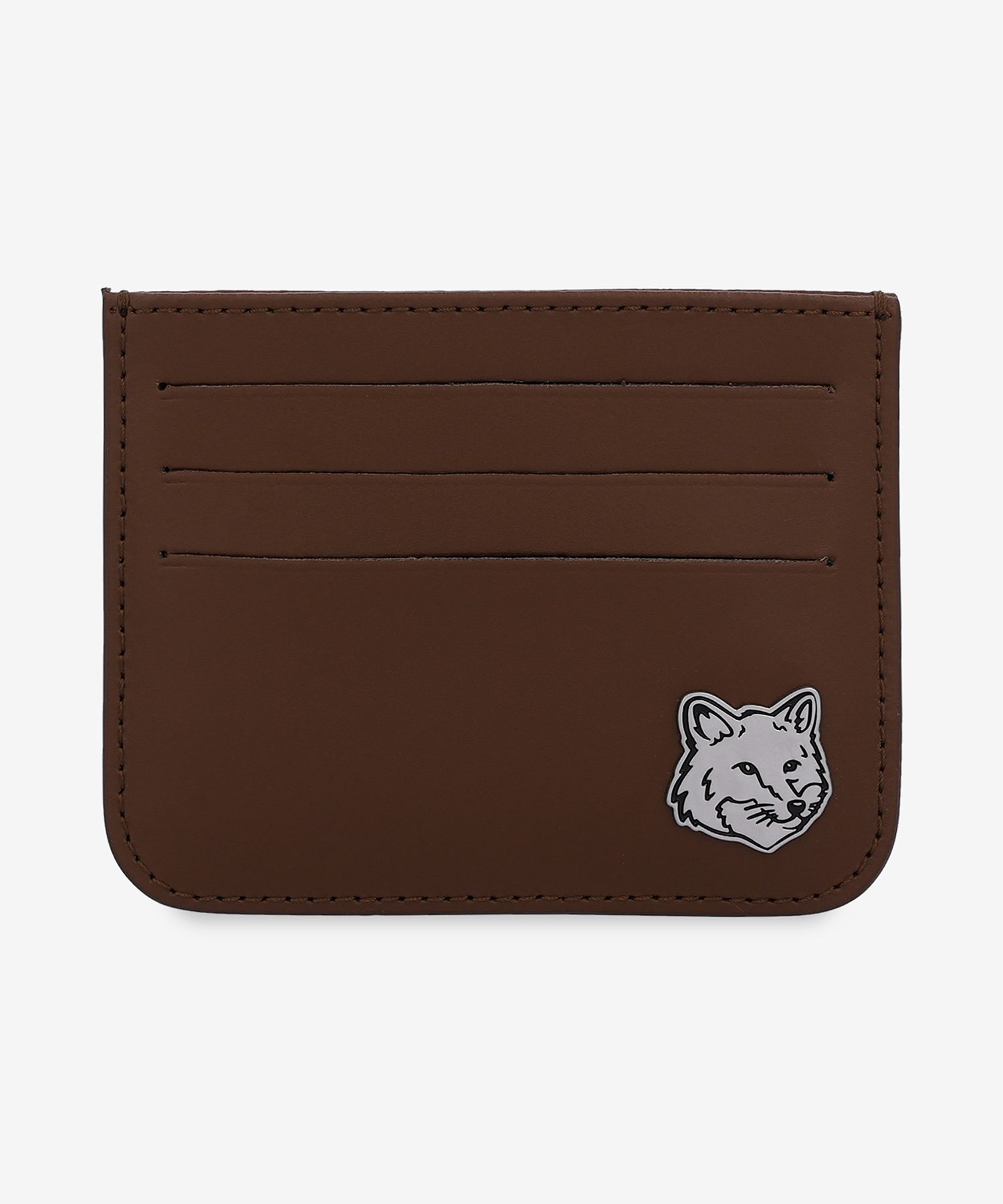 MUSINSA | MAISON KITSUNE Fox Head Card Holder - Dark Brown