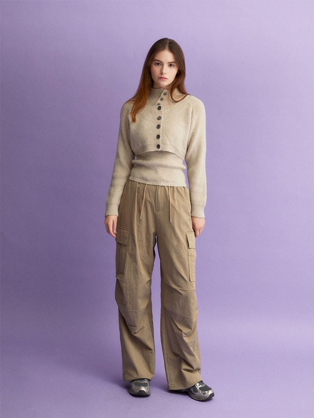 쿨키튼(KOOLKITTEN) Pintuck Cargo Pants (BE)