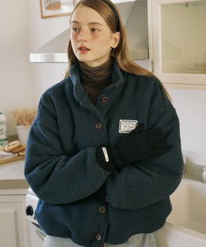 호프 빈티지 시어링 점퍼 - 네이비