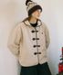 더플 라운드 카라 자켓 - 크림 베이지