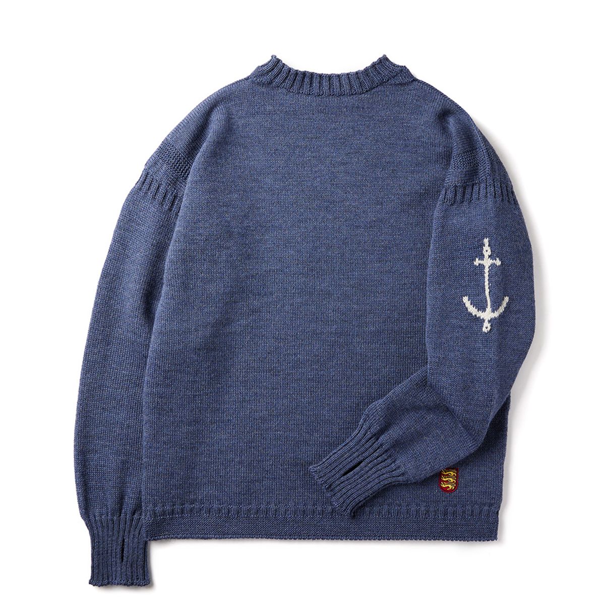 건지 울른스(Guernsey Woollens) 피셔맨 홀가먼트 스웨터 - 카스피안