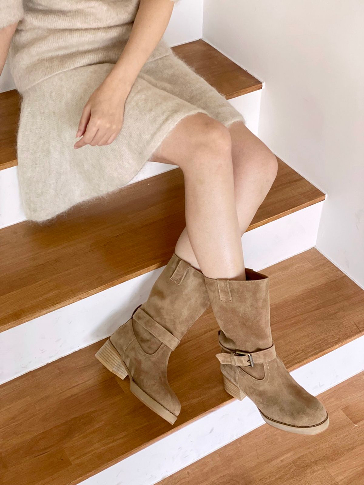 쥬다르(JEU DART) belt 2way  half boots begie
