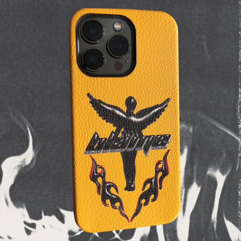 Yellow Leather Black Angel Case