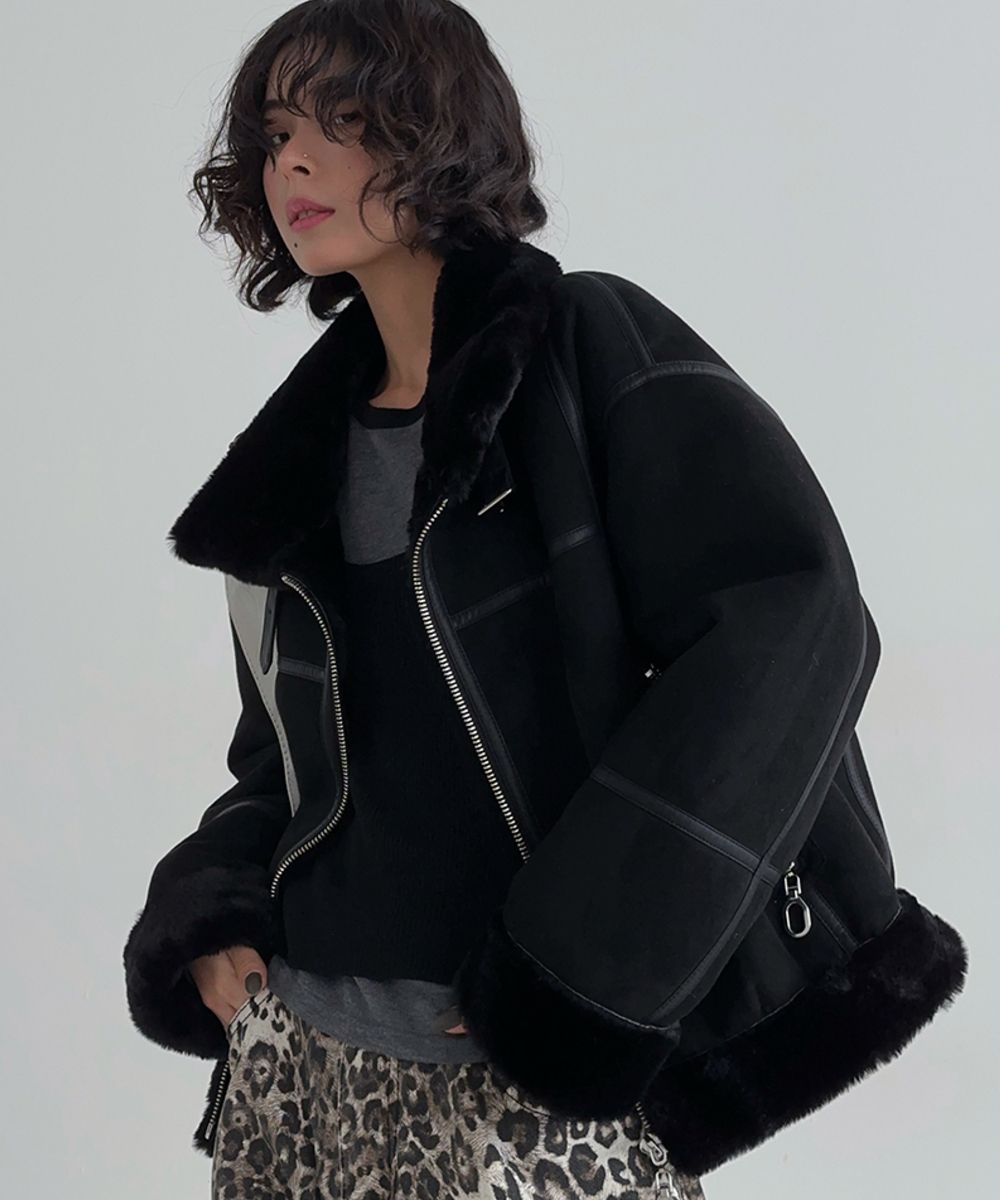 MUSINSA公式 | THE GREEN LAB FAUX Fur High Neck Mustang Jacket