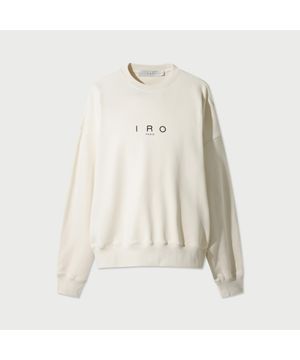 ESSENTIAL 프론트 자수 로고 스웨트 셔츠 - IVORY