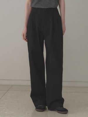 Savory cotton pants (black)