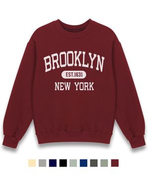 BROOKLYN 레터링 오버핏 프린팅 맨투맨 9color