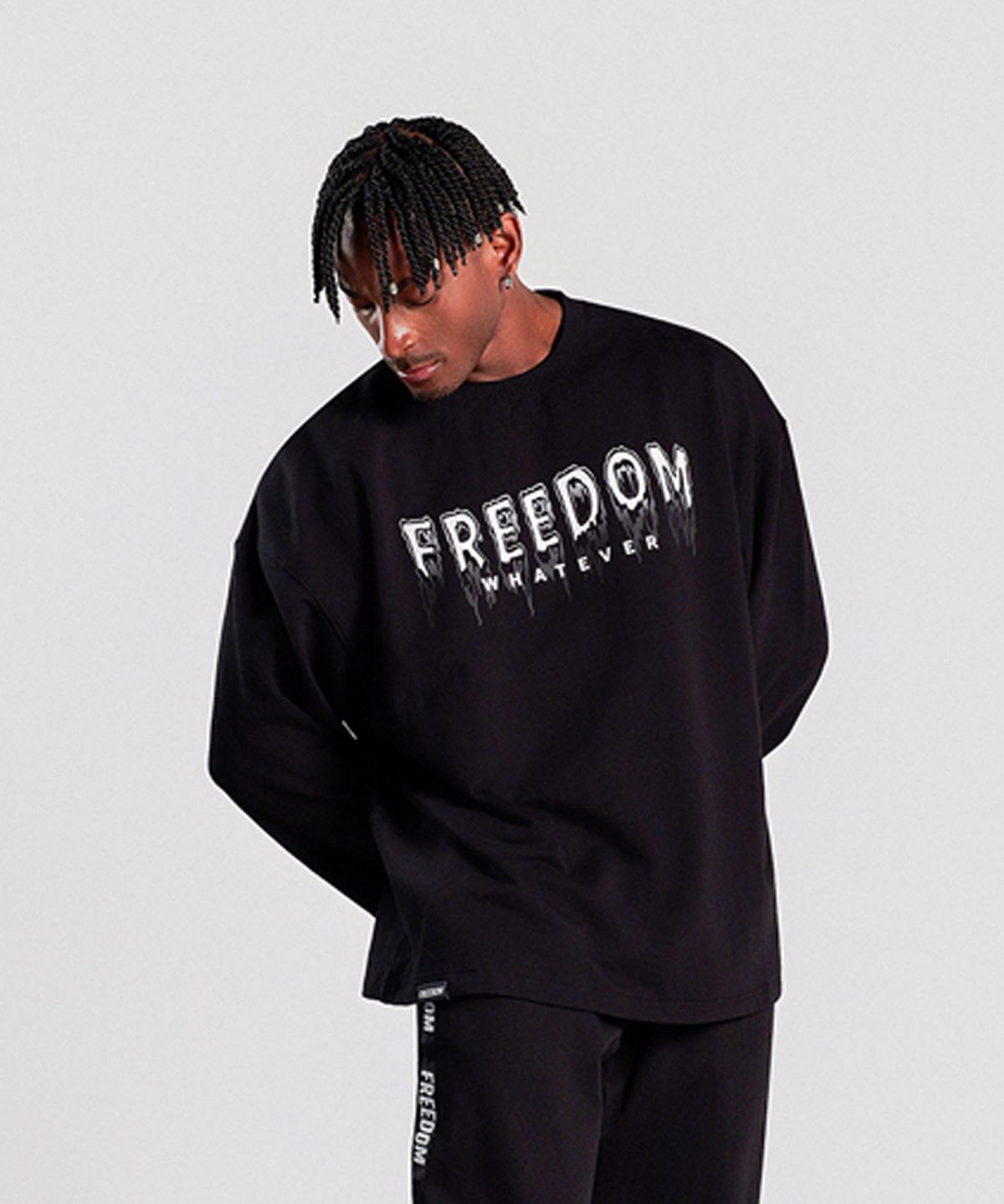 프리덤(FREEDOM) 웨이브 로고 롱 슬리브 (블랙)