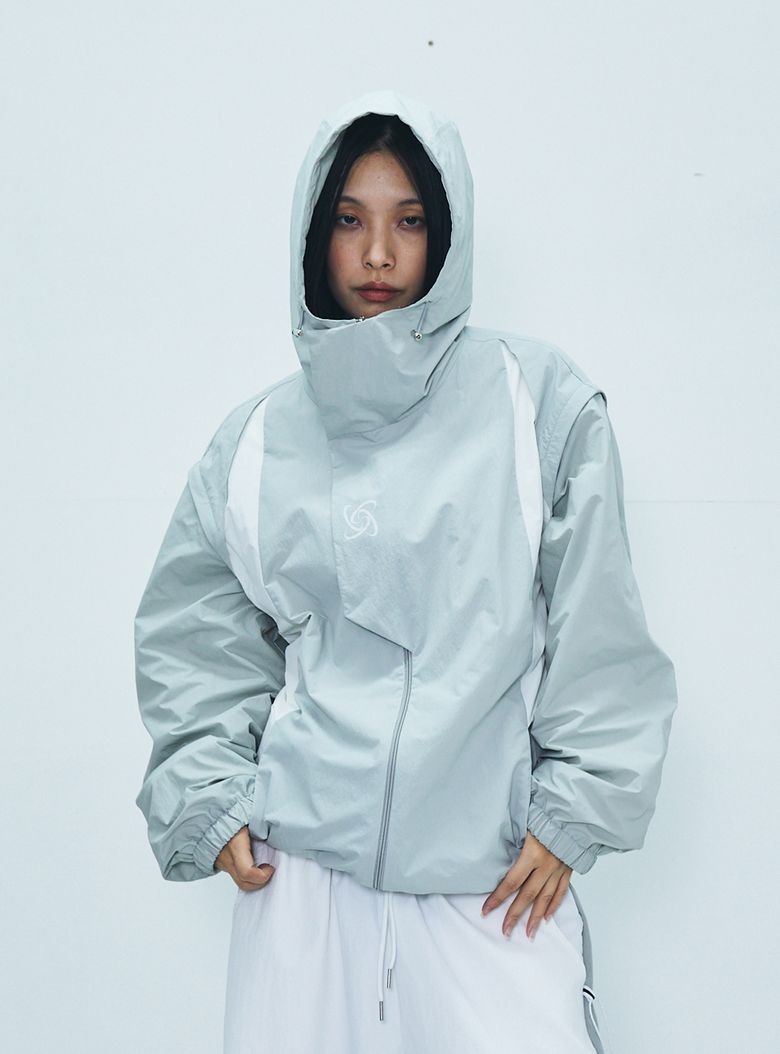 HIGHNECK DETACHABLE HOODY WINDBREAKER