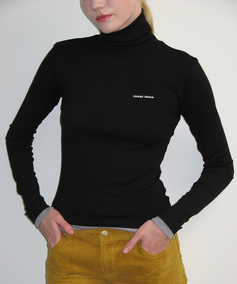 ★CRANK★LAYERED BASIC TURTLENECK_BLACK★正規品/韓国直送料込 MUSINSA | CRANK Layered Basic Turtleneck_Black