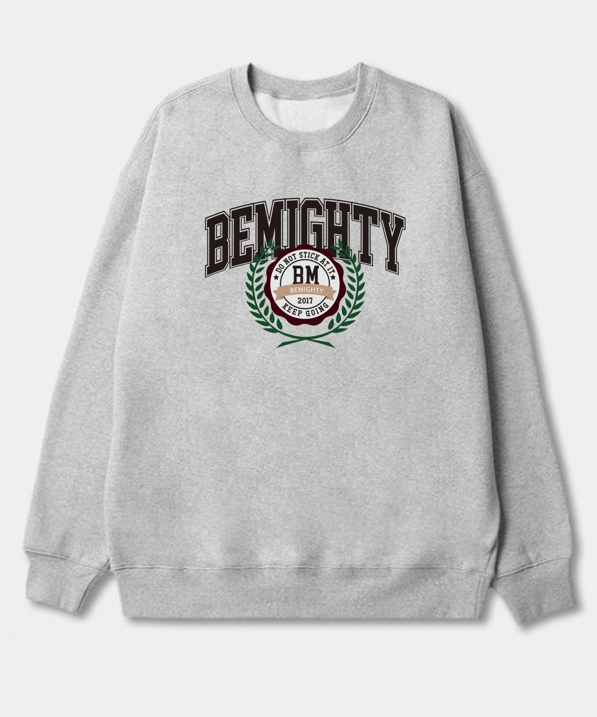 비마이티(BEMIGHTY) 클래식 리커버 기모 오버핏 맨투맨 [그레이]