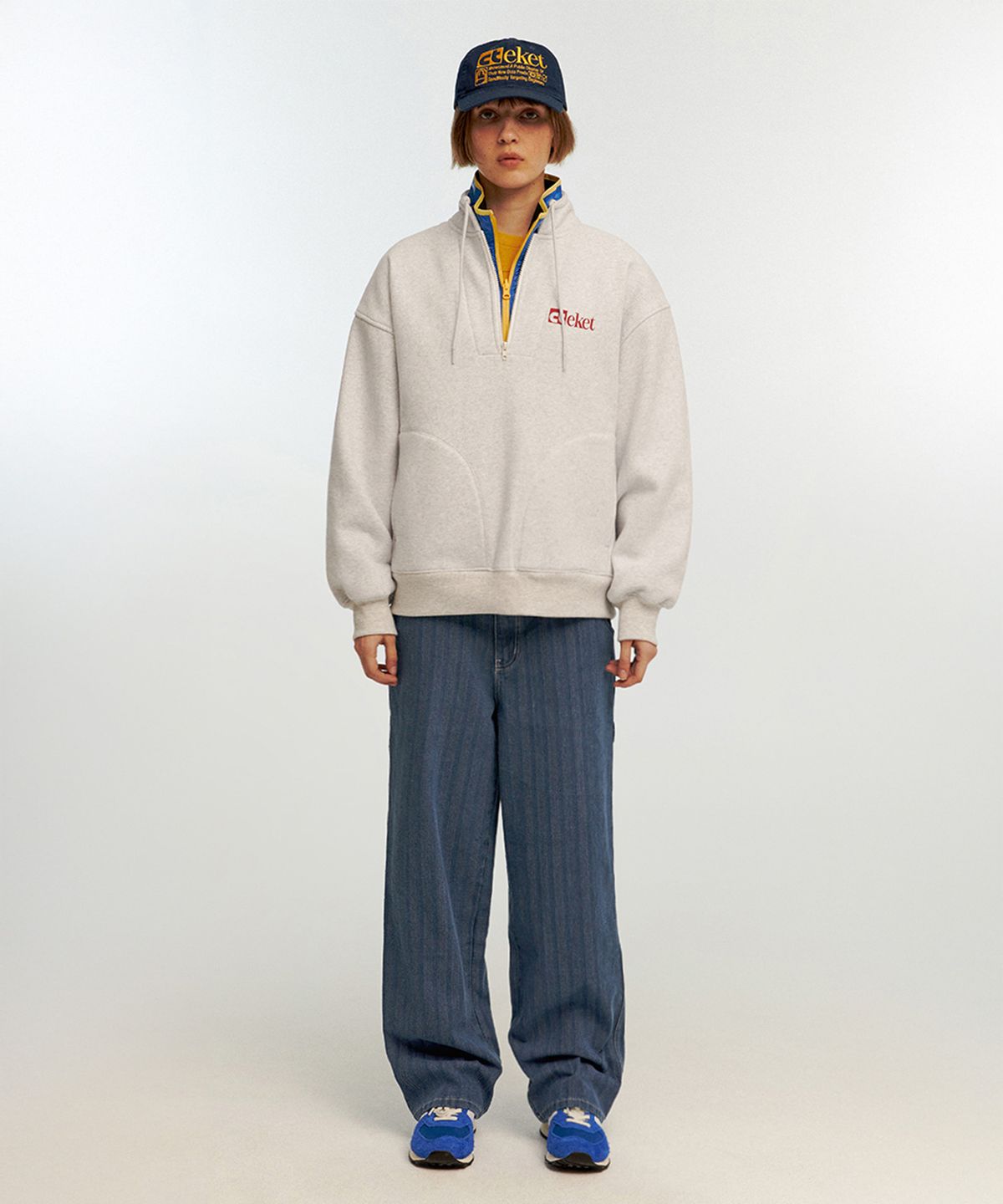 테켓(TEKET) T-Hidden Stripe Pants Blue