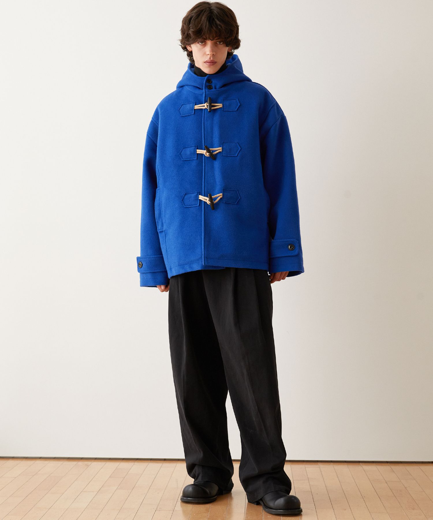 MUSINSA公式 | TRIP LE SENS オーバーサイズダッフルショートコート_ブルー