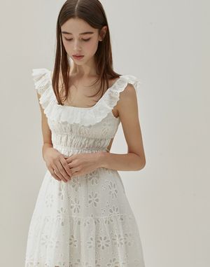 르넬 펀칭 롱 원피스