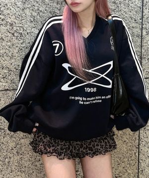 일립스크로스 오버핏 트랙 브이넥 맨투맨 3 Color [ULZV_0007]