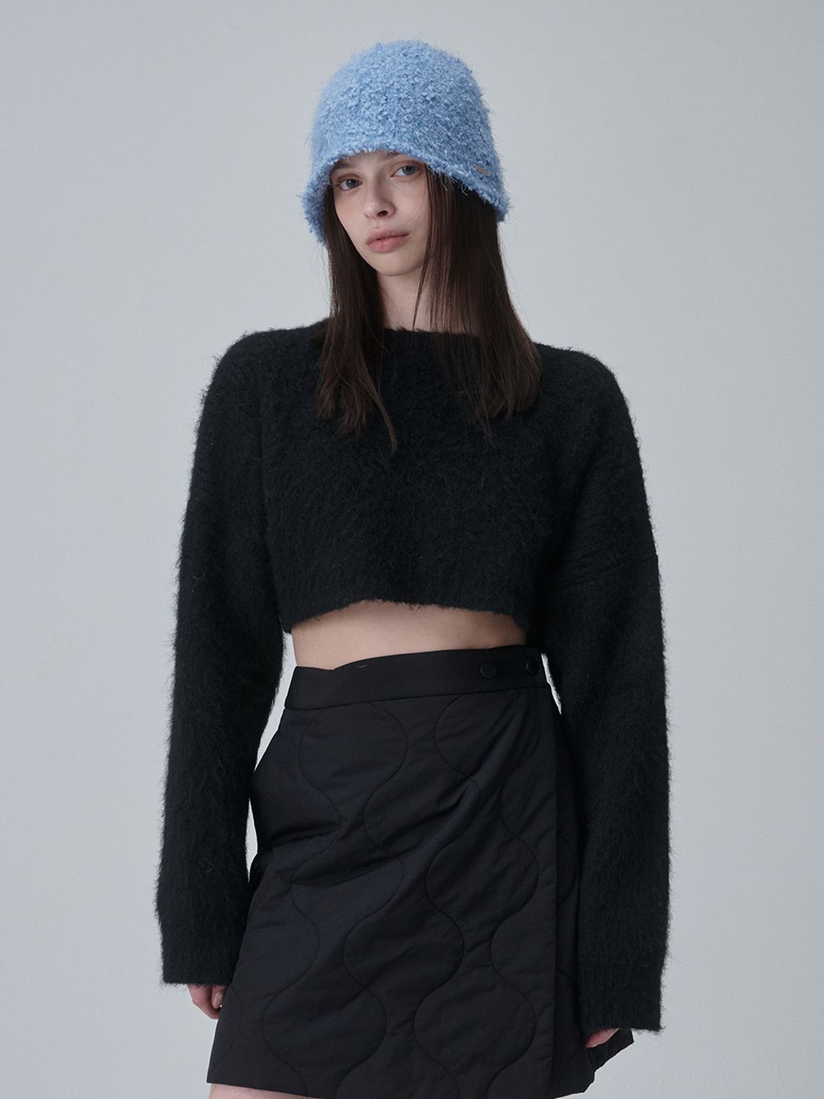 아코크(ACOC) Flow 2-way Crop Knit_Black