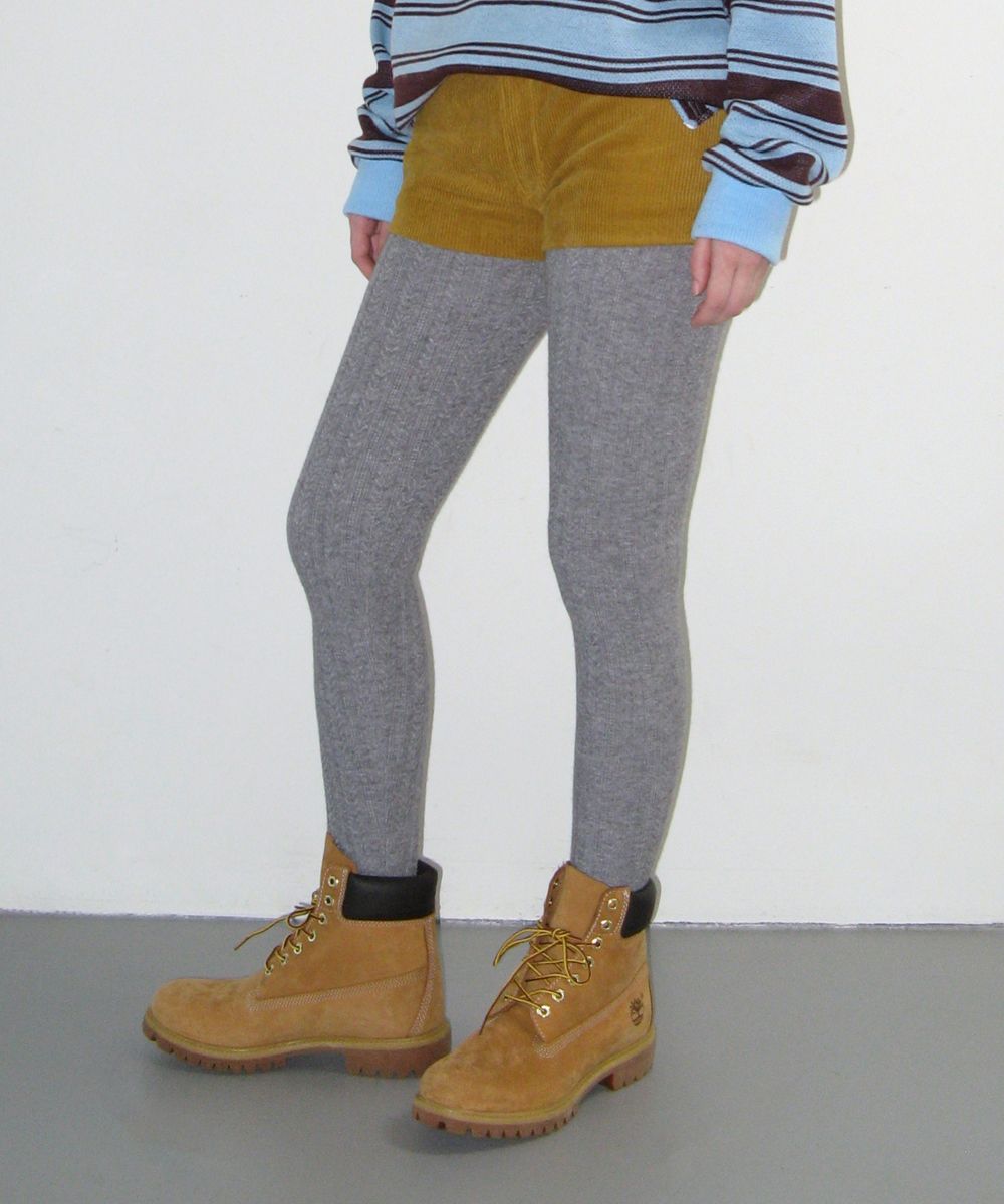 ★CRANK★CABLE KNIT LEGGINGS_MELANGE GREY★正規品/直送料込 MUSINSA | CRANK Cable Knit Leggings_Melange Grey