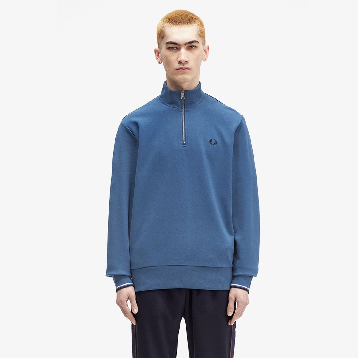 프레드페리(FRED PERRY) [Baseline] 하프집 스웻셔츠 - 미드나잇블루 AFPM2433574-W98