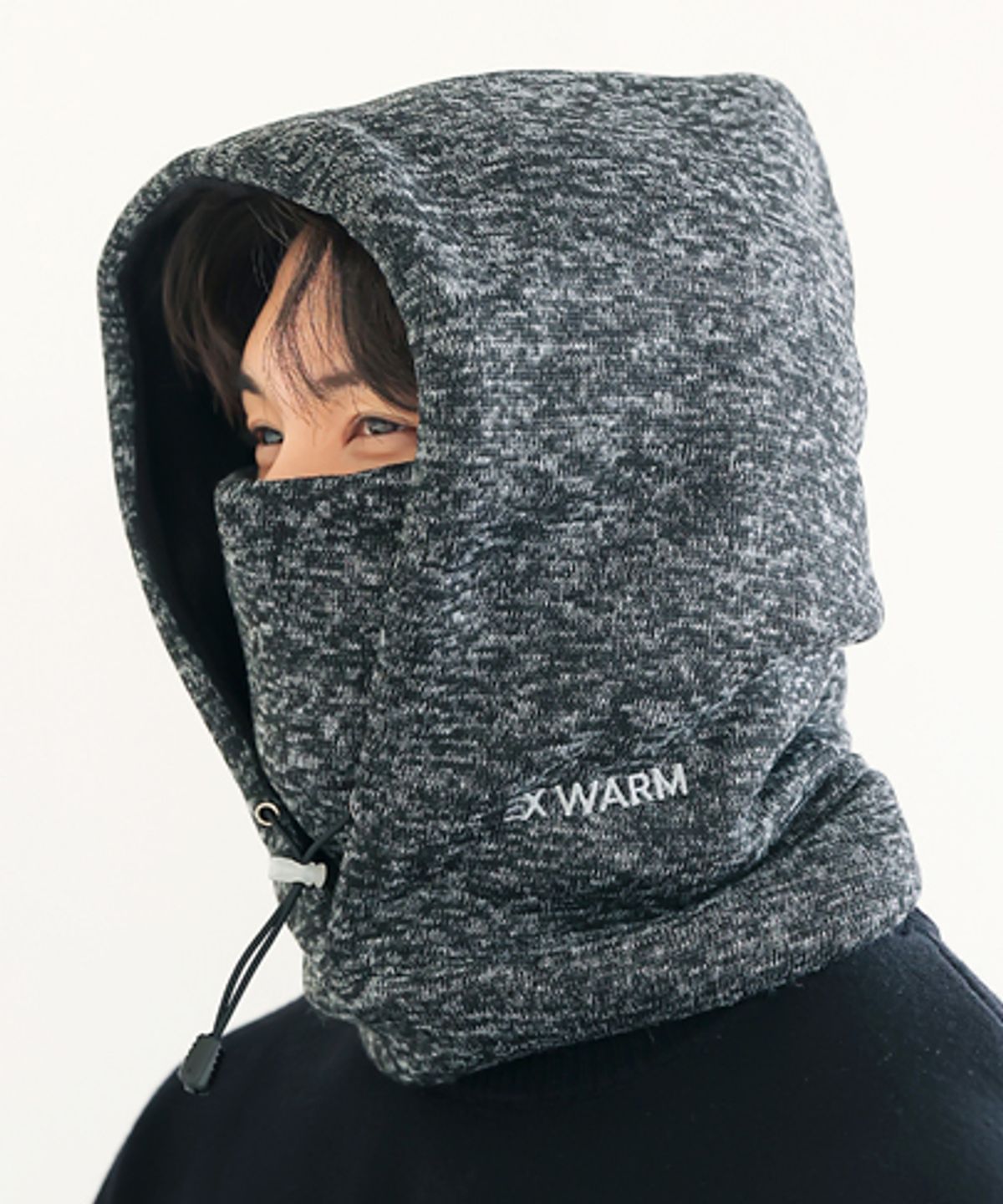엑스웜(EX-WARM) 남여공용 방한 후드 넥워머 바라클라바 블랙