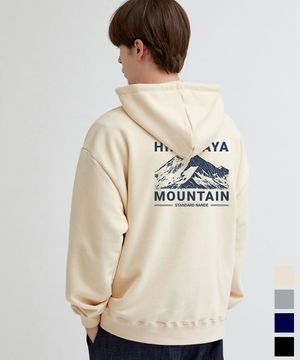 히말라야 프린팅 오버핏 후드티 4color