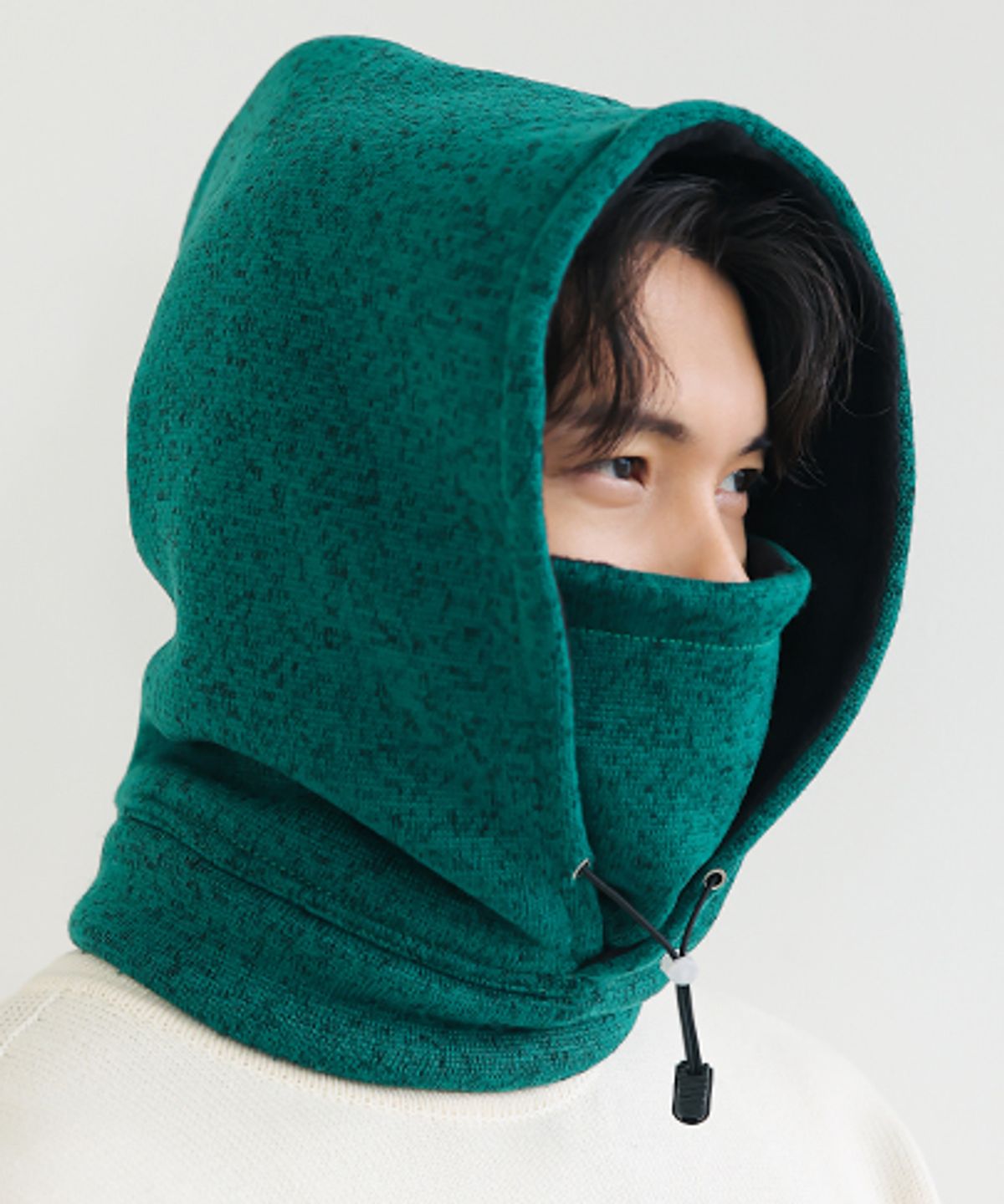 엑스웜(EX-WARM) 남여공용 방한 후드 넥워머 바라클라바 딥그린