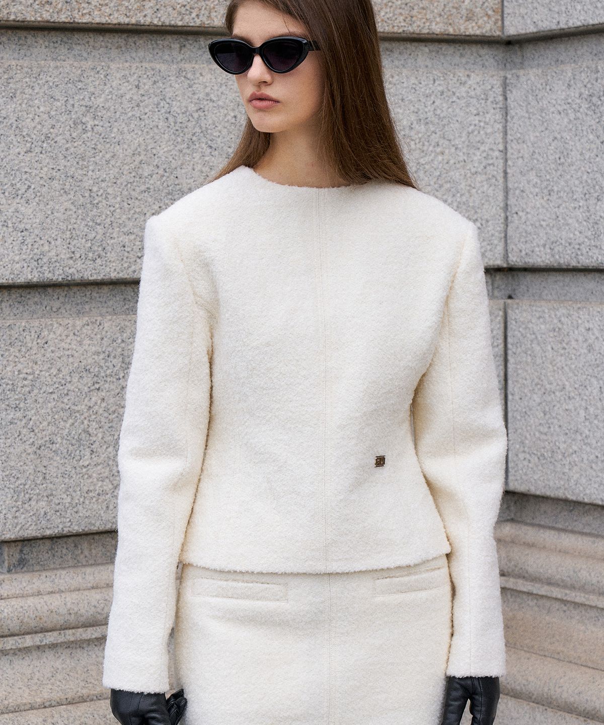 르네제이(RENEJ) BOBO Two-Way Tweed Top