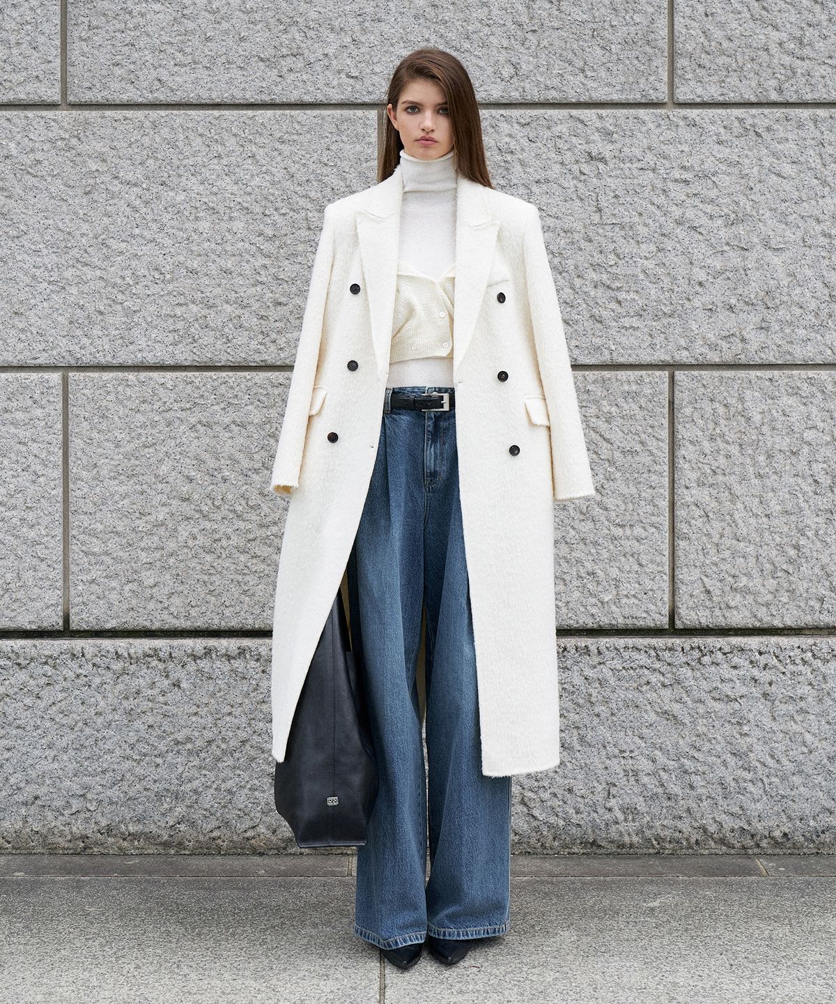 르네제이(RENEJ) Alpaca Tailored Oversize Long Coat