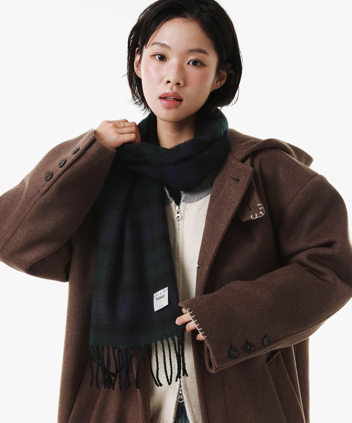 피스메이커(PIECE MAKER) CHECK BLEND MUFFLER S (GREEN)