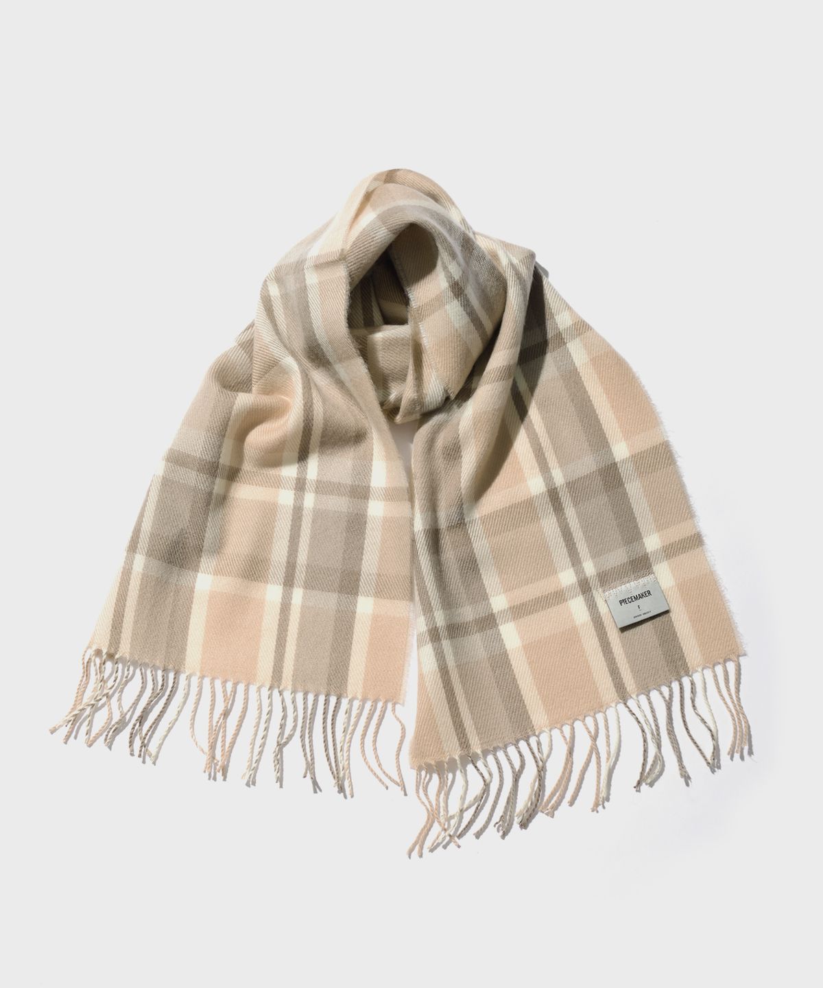피스메이커(PIECE MAKER) CHECK BLEND MUFFLER S (BEIGE)