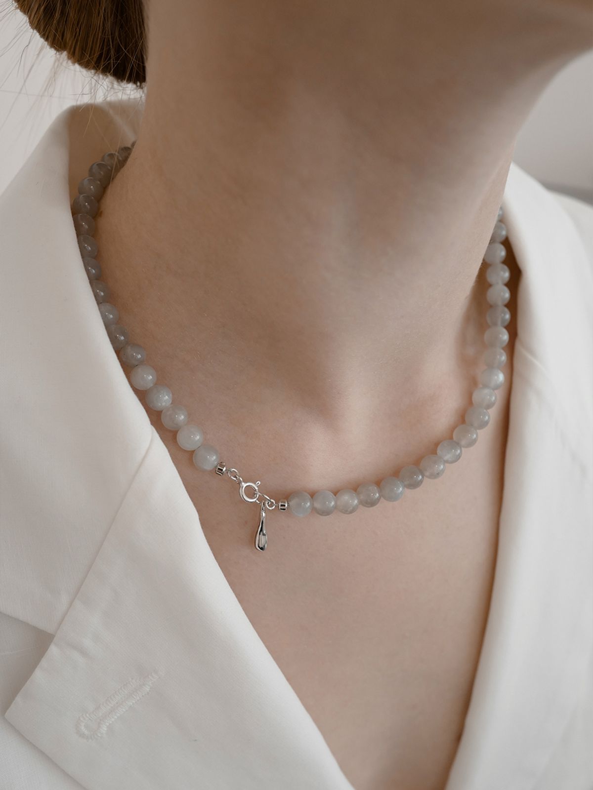 피오레(FIORE) cloud drop choker (grey)