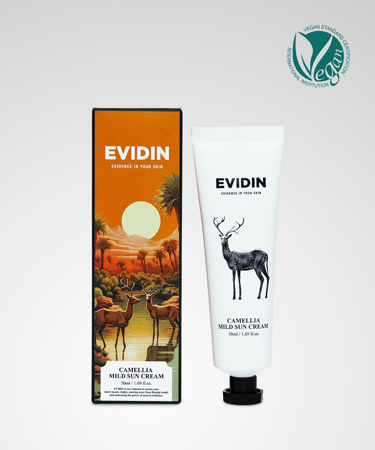에비딘(EVIDENCE IN YOUR SKIN) 까멜리아 마일드 선크림 SPF50+ PA++++  50ml