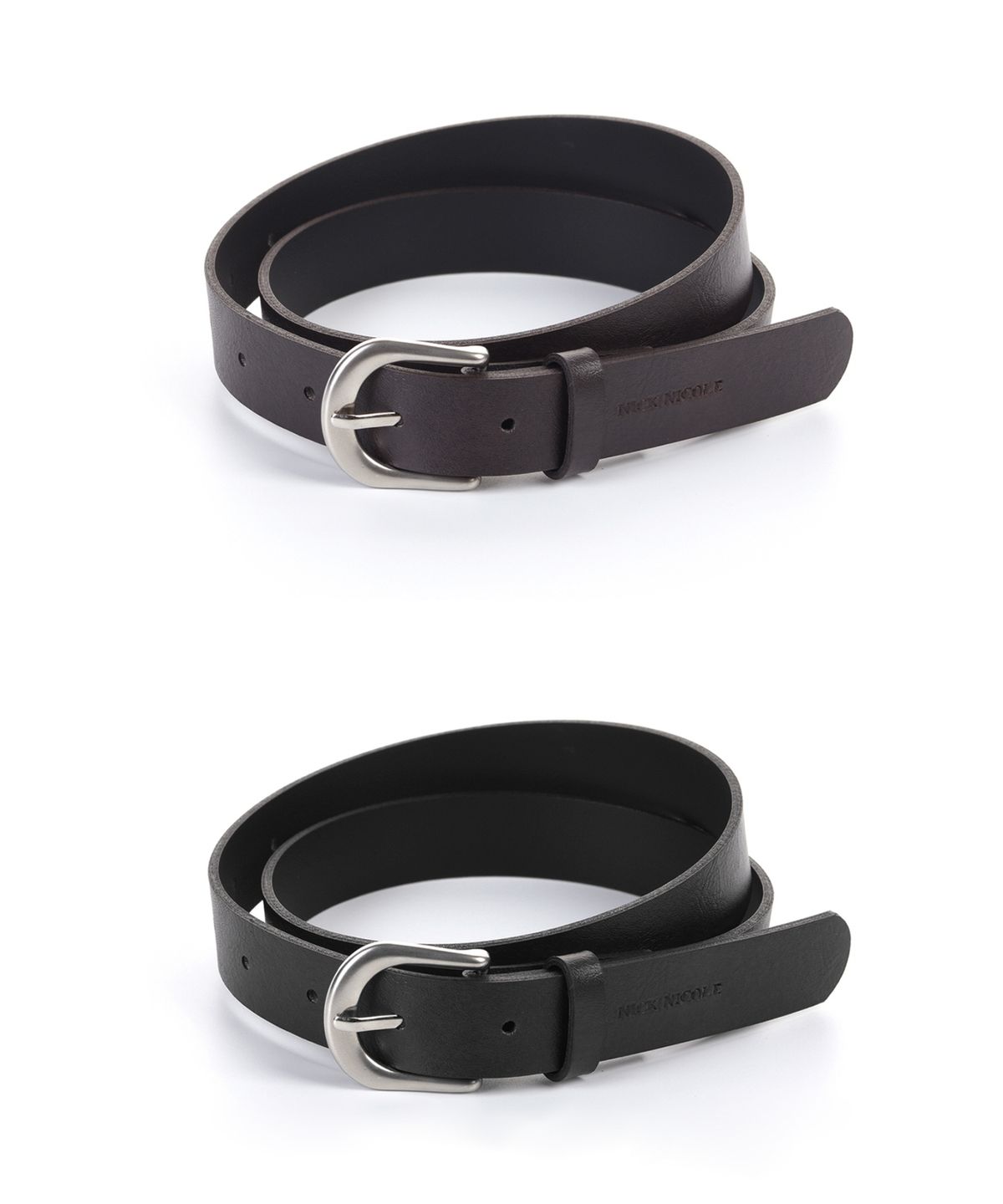 닉앤니콜(NICK&NICOLE) CLASSIC NICOLE LOGO LEATHER BELT_2COLOR