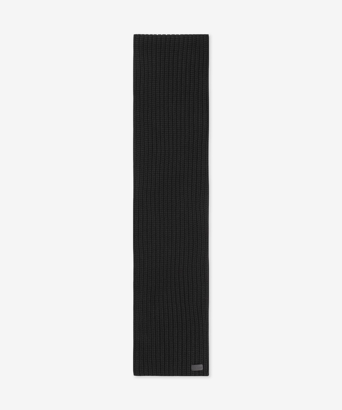생로랑(SAINT LAURENT) 로고 패치 니트 머플러 - 블랙 / 7991463YR611000